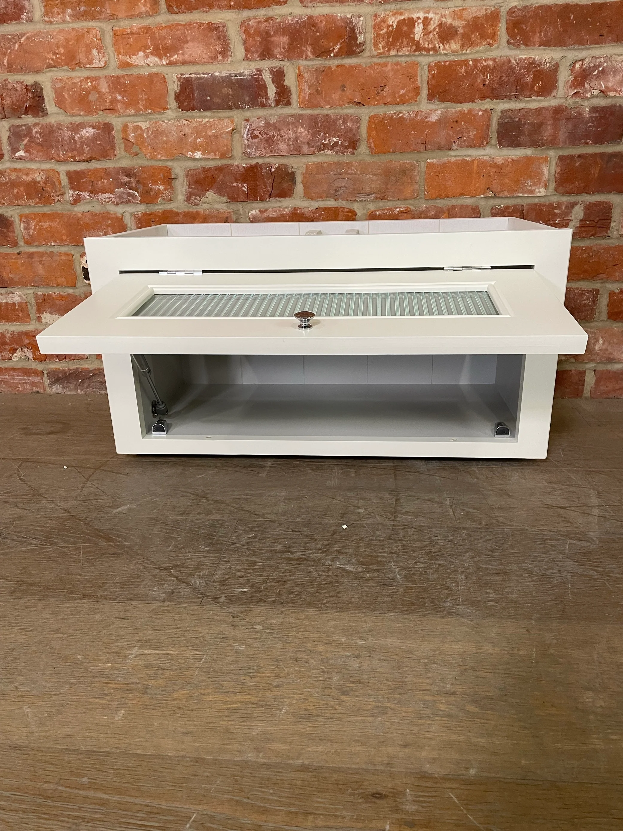 Bespoke Production - Chichester Glazed Top Box Wall Cabinet- Orkney White - Image 3