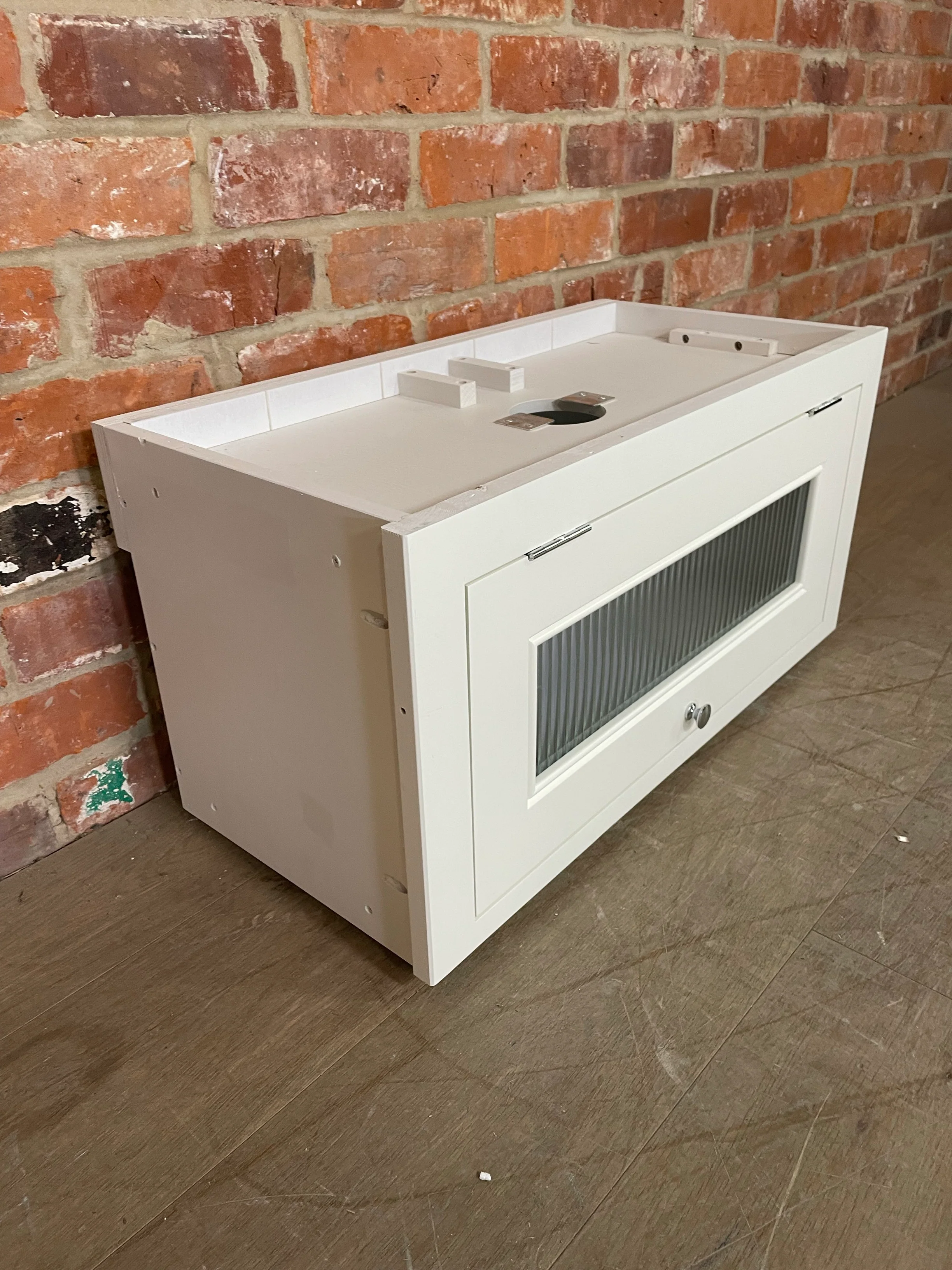 Bespoke Production - Chichester Glazed Top Box Wall Cabinet- Orkney White - Image 4