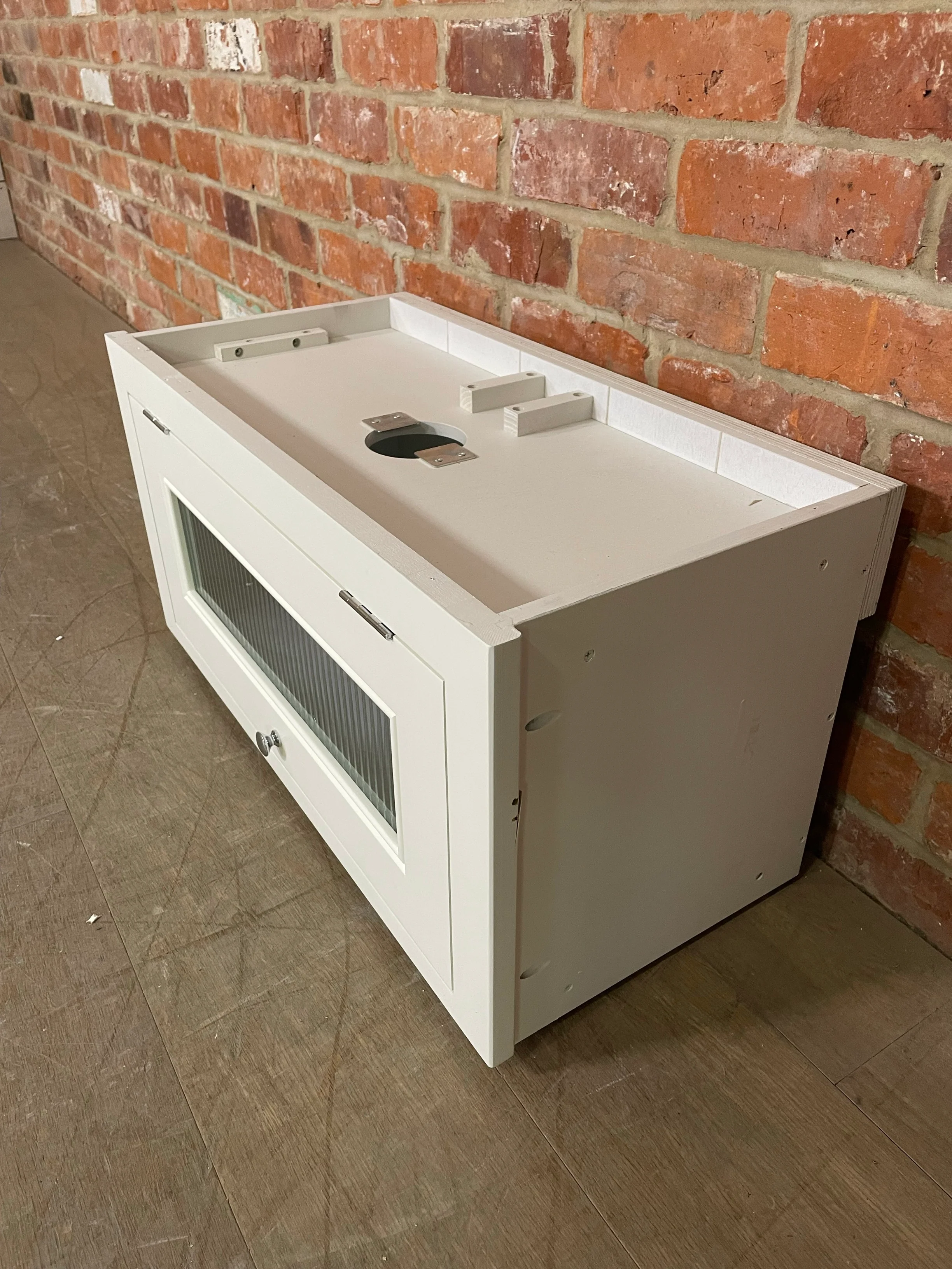 Bespoke Production - Chichester Glazed Top Box Wall Cabinet- Orkney White - Image 5