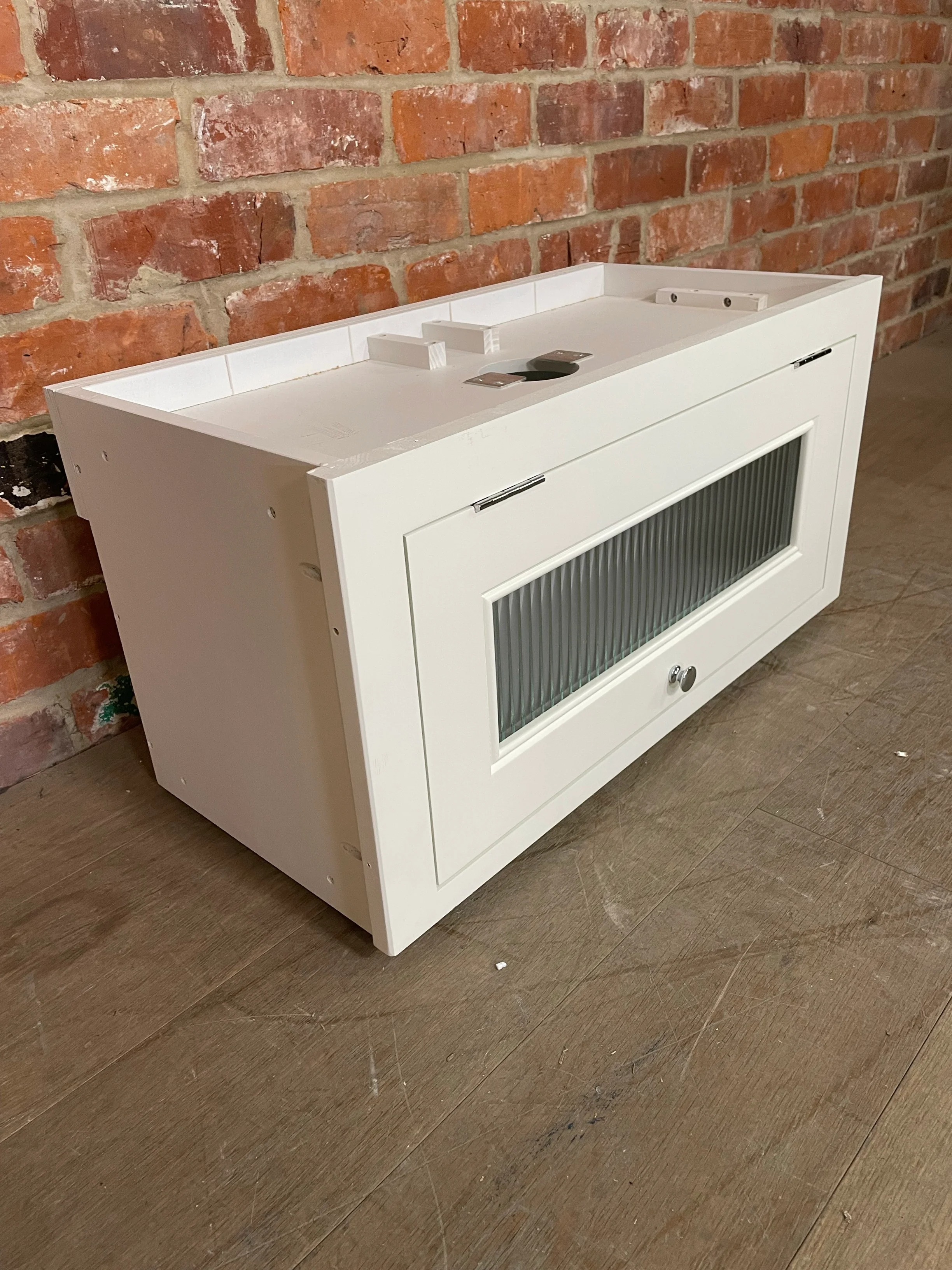 Bespoke Production - Chichester Glazed Top Box Wall Cabinet- Orkney White - Image 4