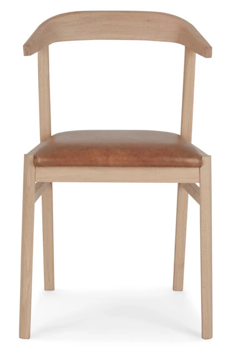 Borough Dining Chair - Tan Leather - Natural Oak