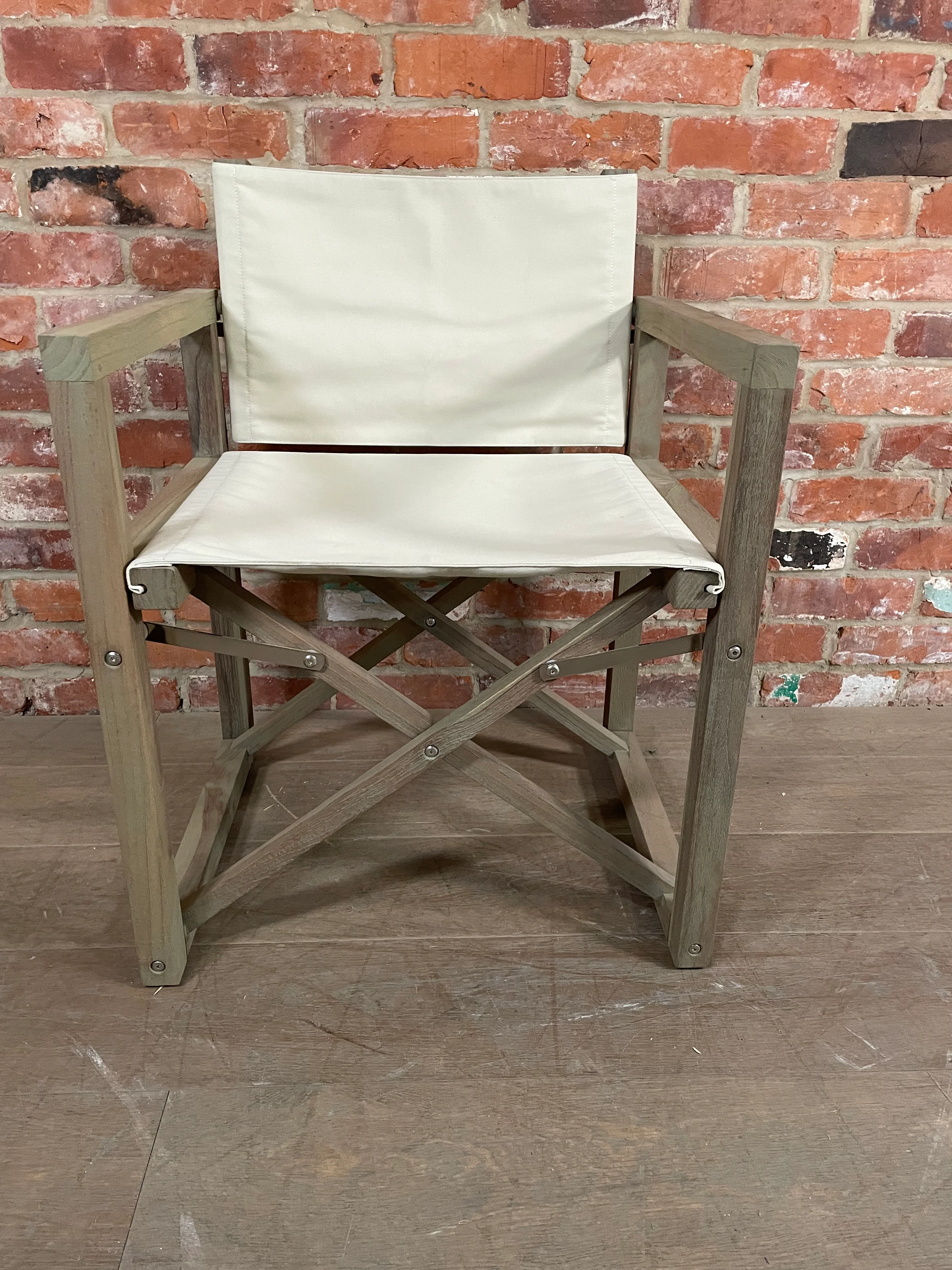 Denham Campaign Chair - Canvas & Weathered Teak - Image 2