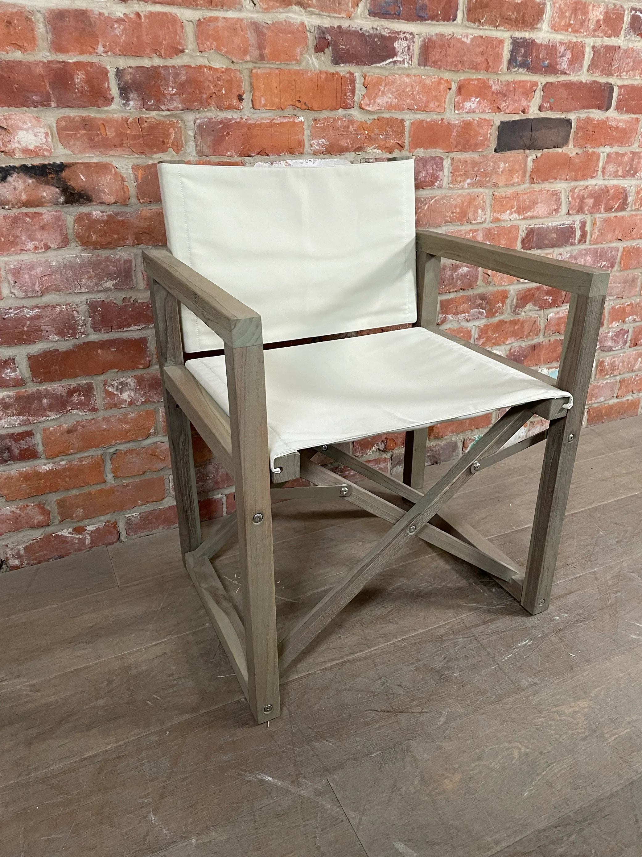 Denham Campaign Chair - Canvas & Weathered Teak - Image 3