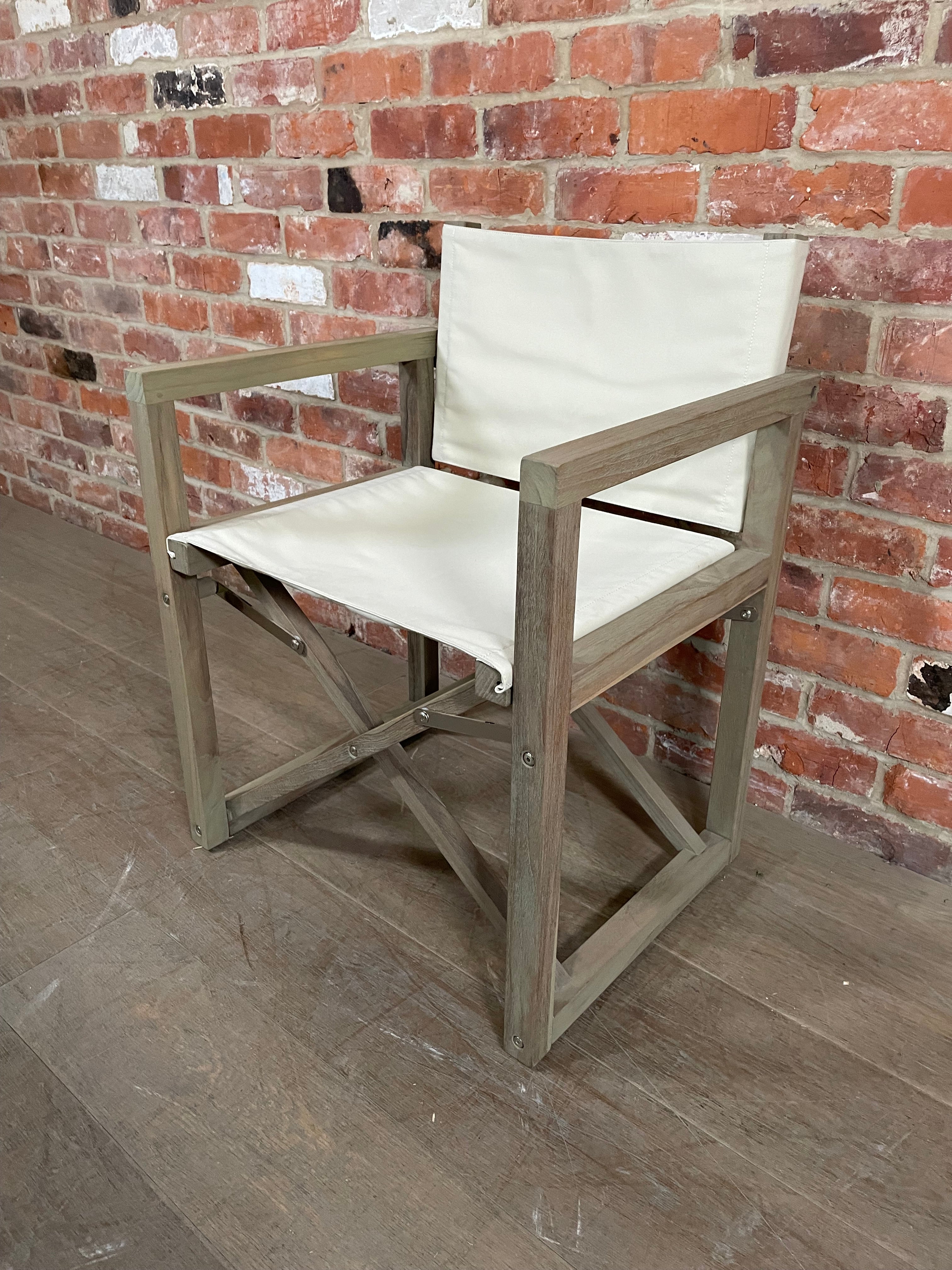 Denham Campaign Chair - Canvas & Weathered Teak - Image 4