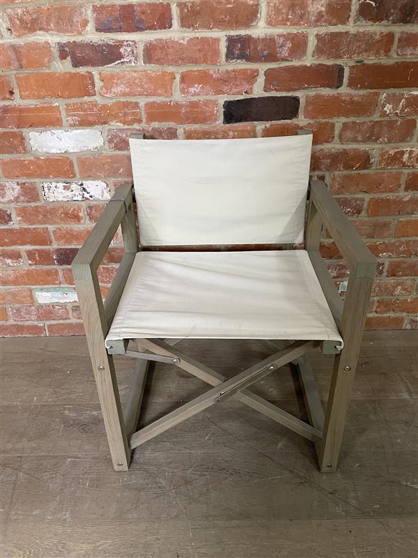 Denham Campaign Chair - Canvas & Weathered Teak - Image 2
