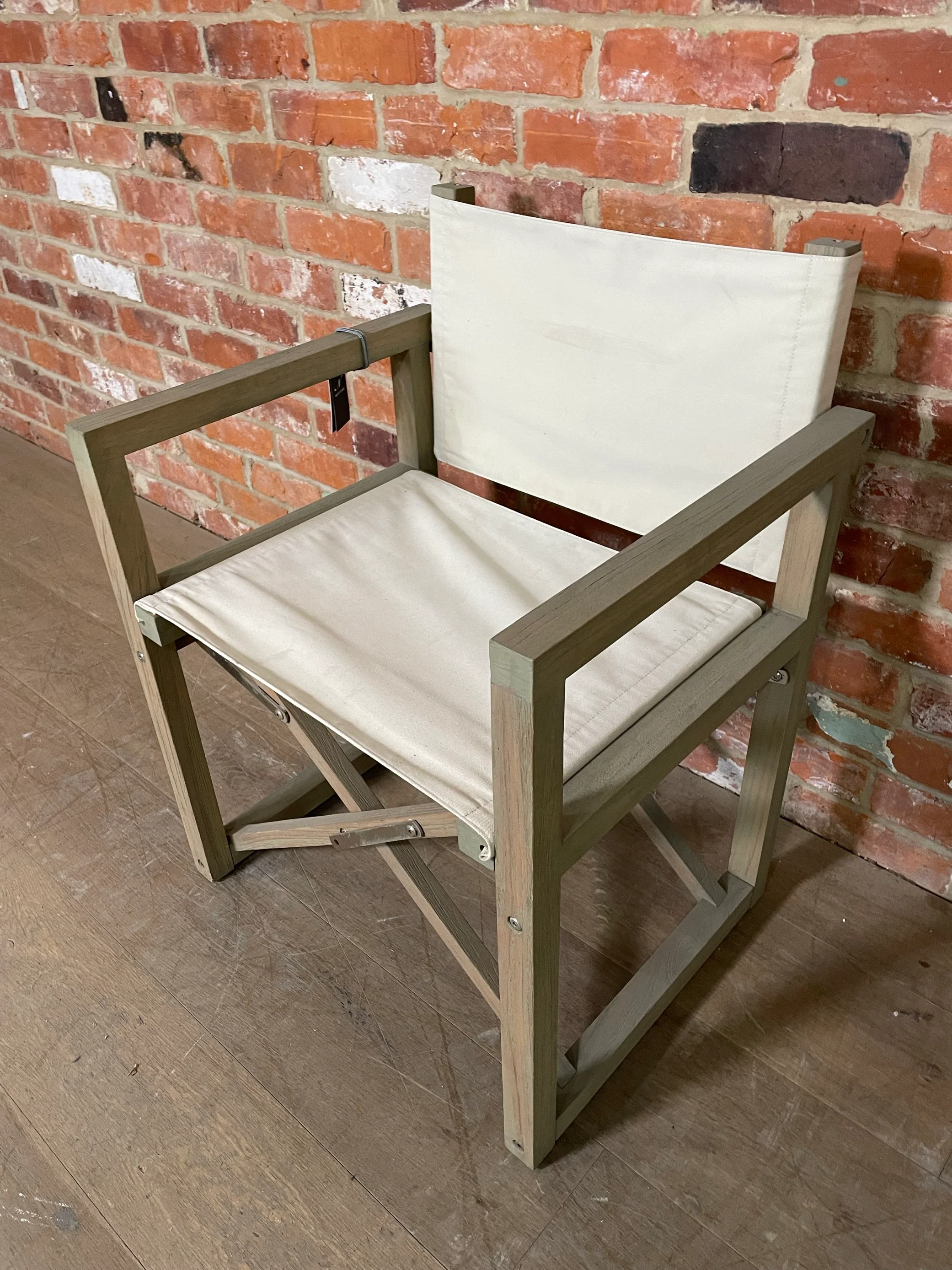 Denham Campaign Chair - Canvas & Weathered Teak - Image 3
