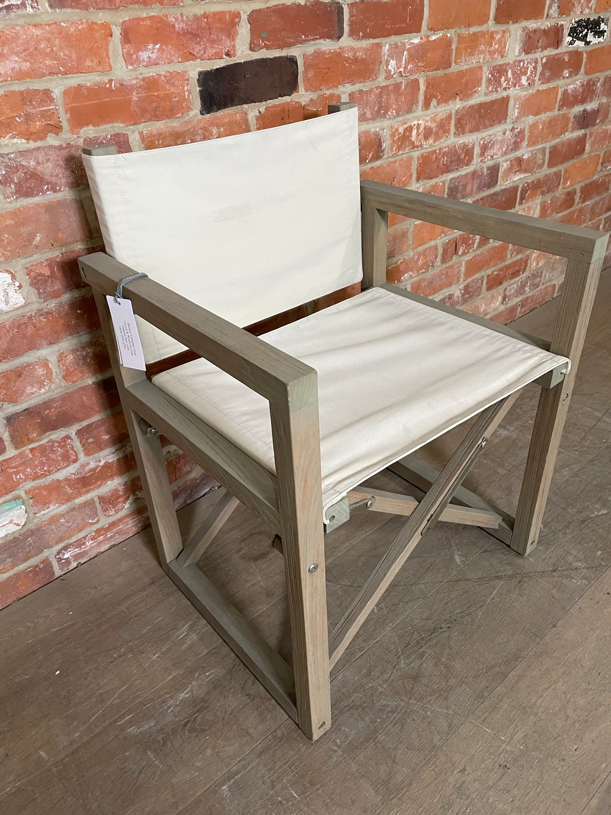 Denham Campaign Chair - Canvas & Weathered Teak - Image 4