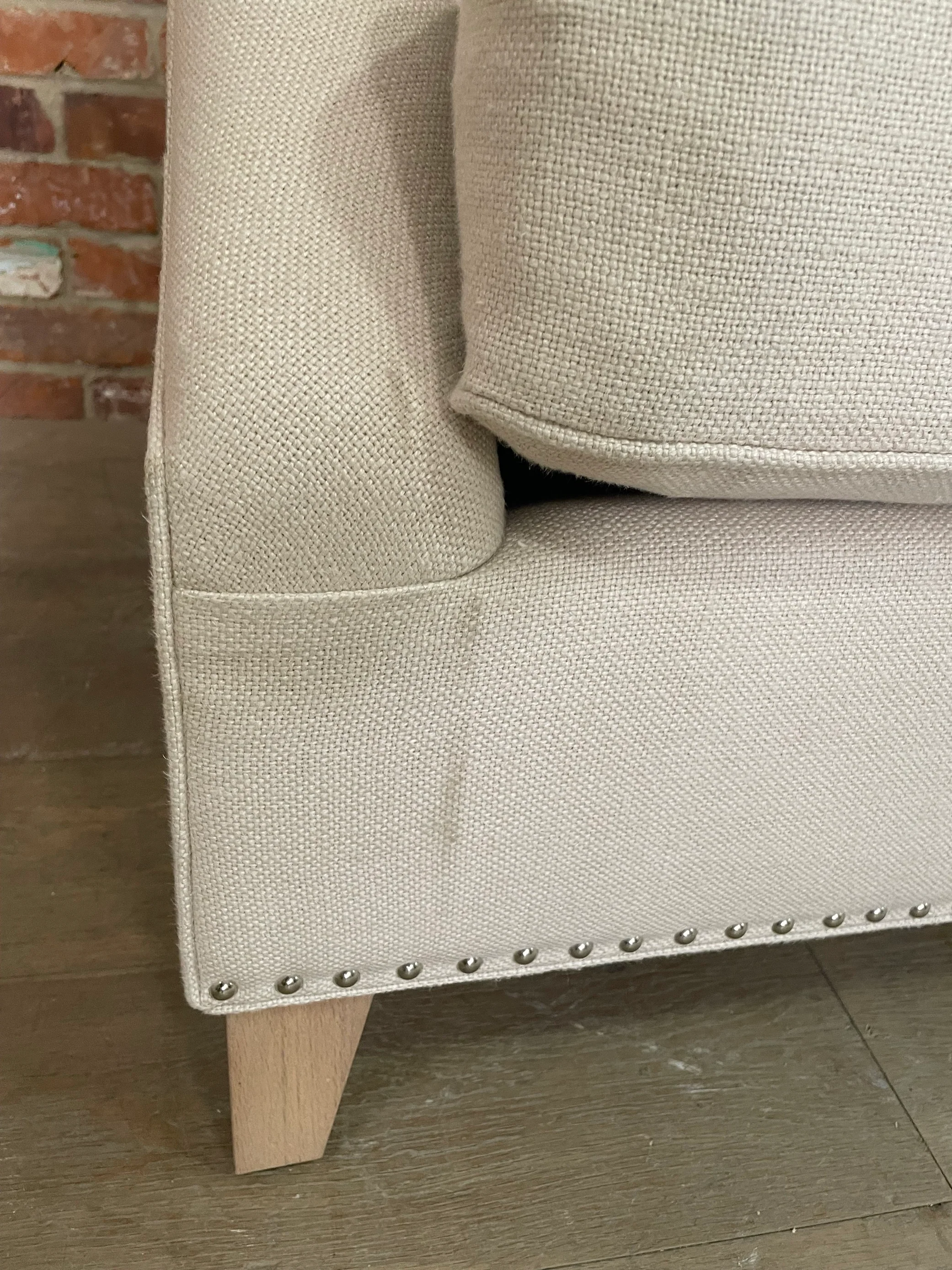 Eva Armchair - Heavyweight Linen Pale Oat - IN Oak Legs - Image 5