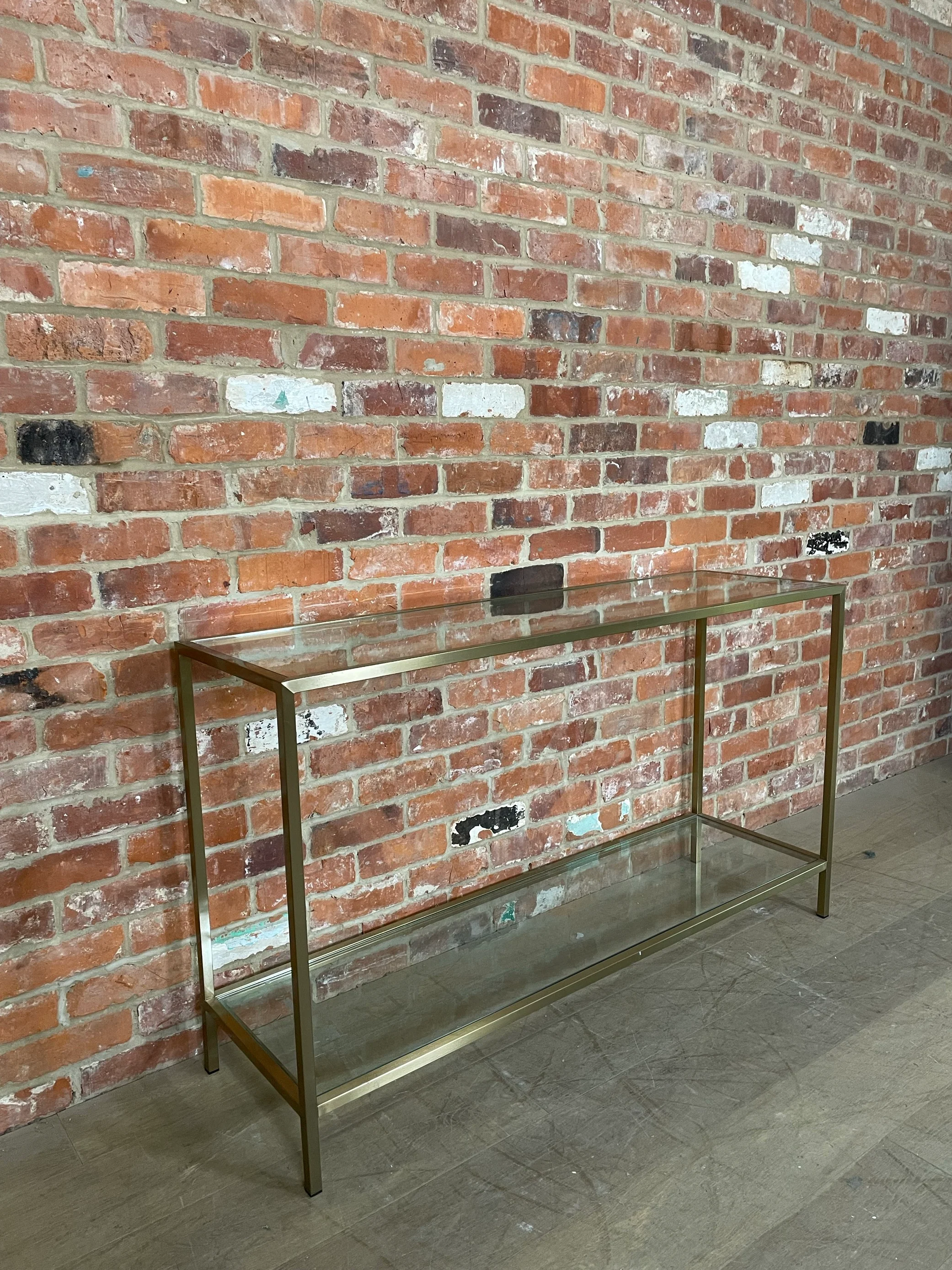 Keswick 140 Rectangular Console Table - Brushed Brass - Image 3
