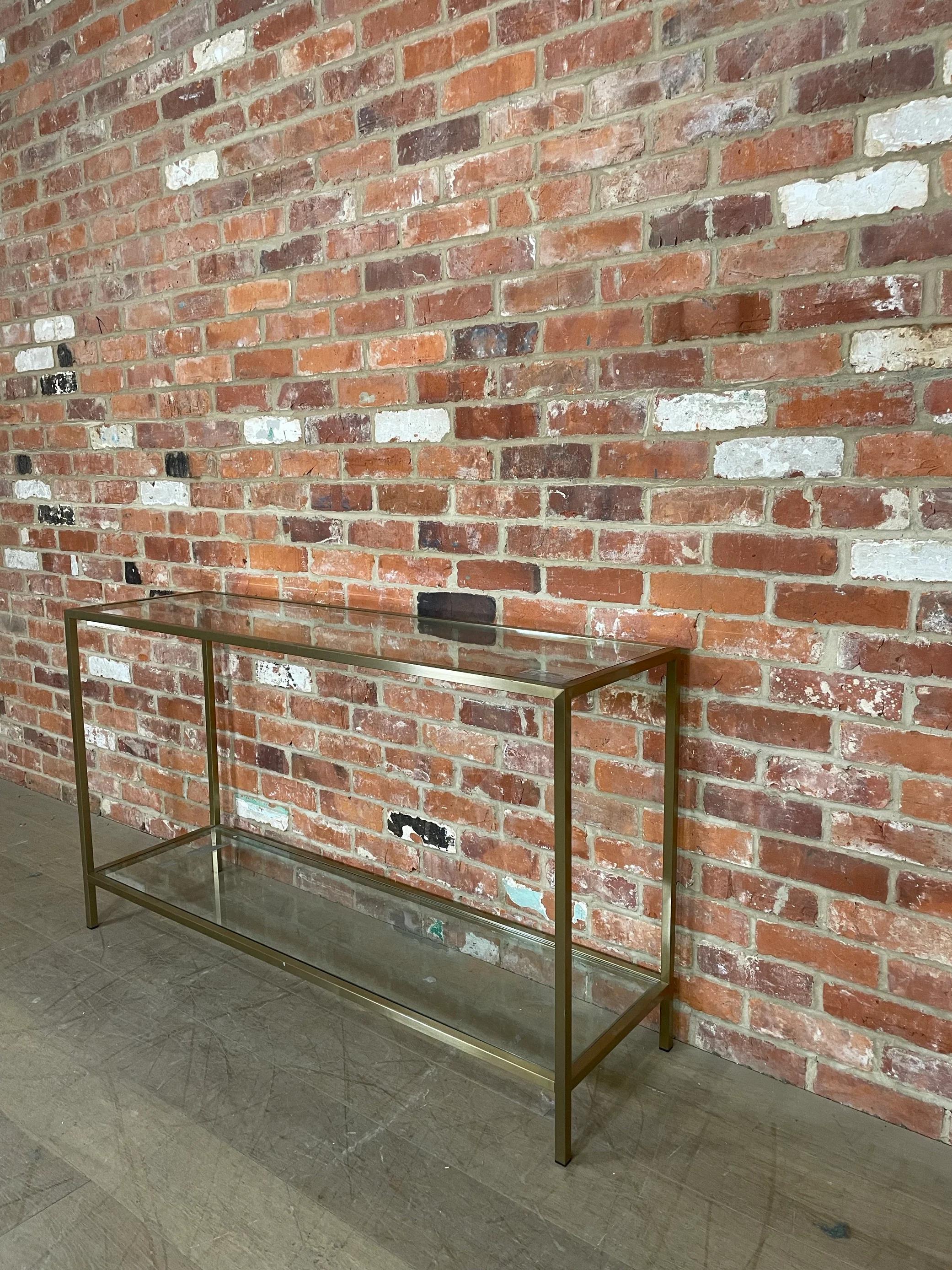 Keswick 140 Rectangular Console Table - Brushed Brass - Image 4