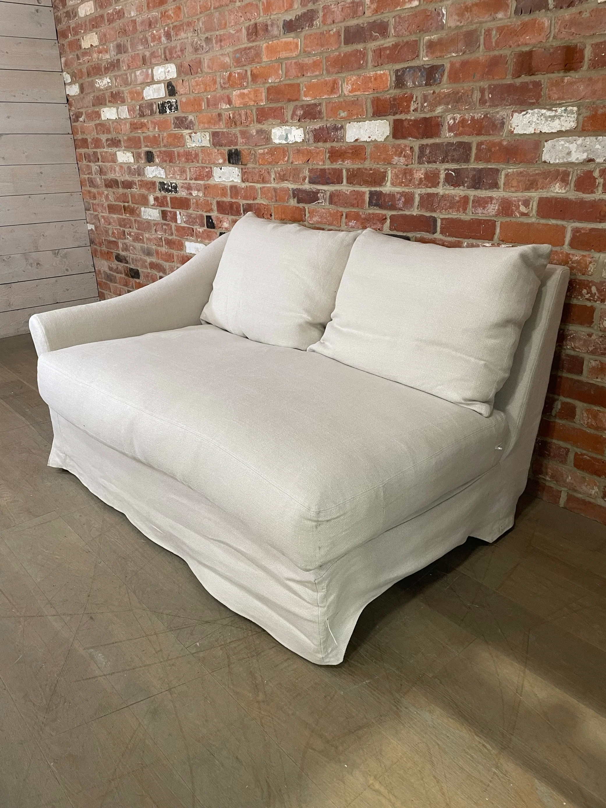 Long Island Left Arm Large Return - Heavyweight Linen Pale Oat Component - Image 3