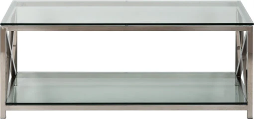 Manhattan 120 Rectangular Coffee Table - Metal & Glass - Image 3