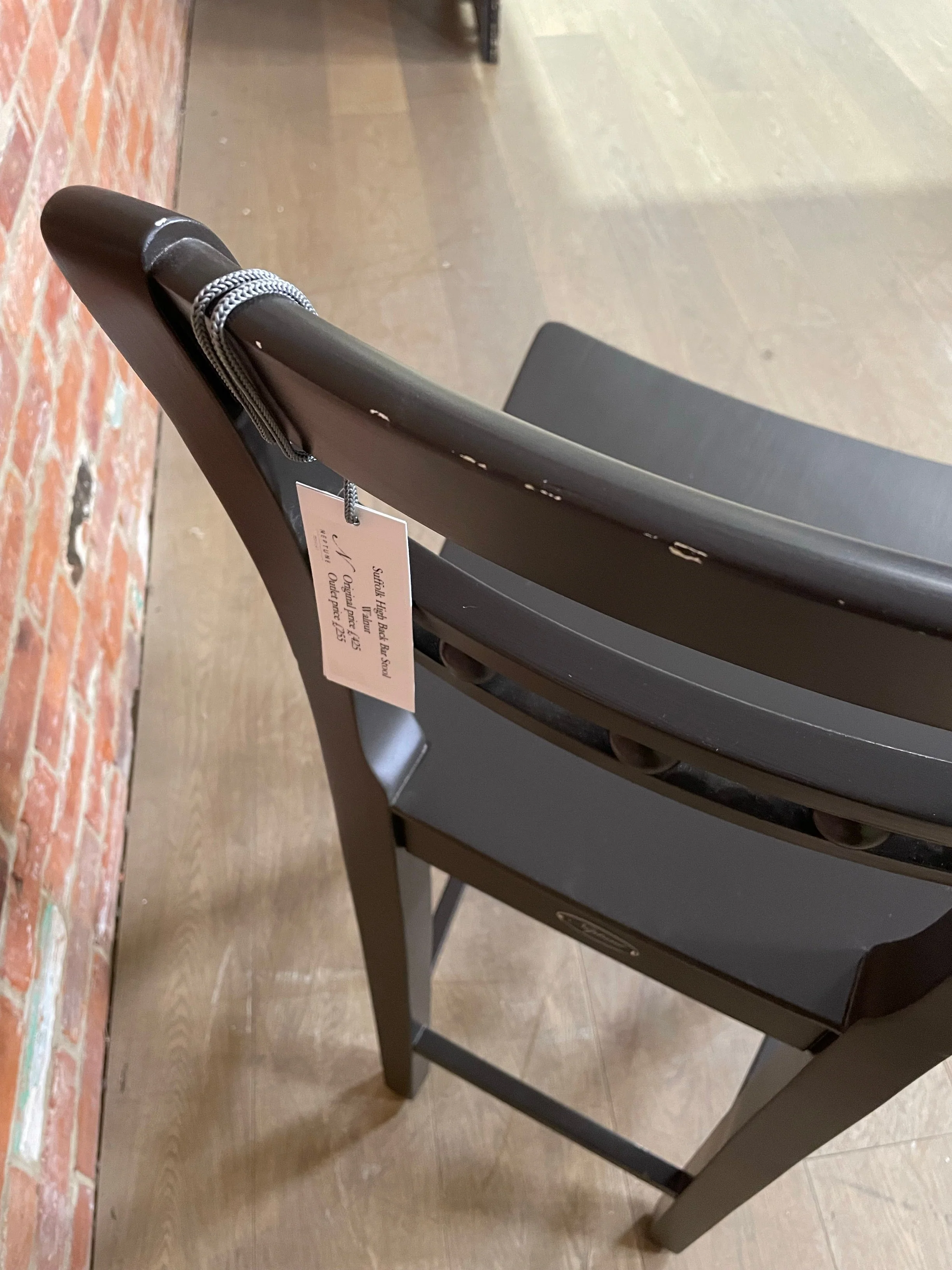Suffolk High Back Bar Stool - Walnut - Image 10