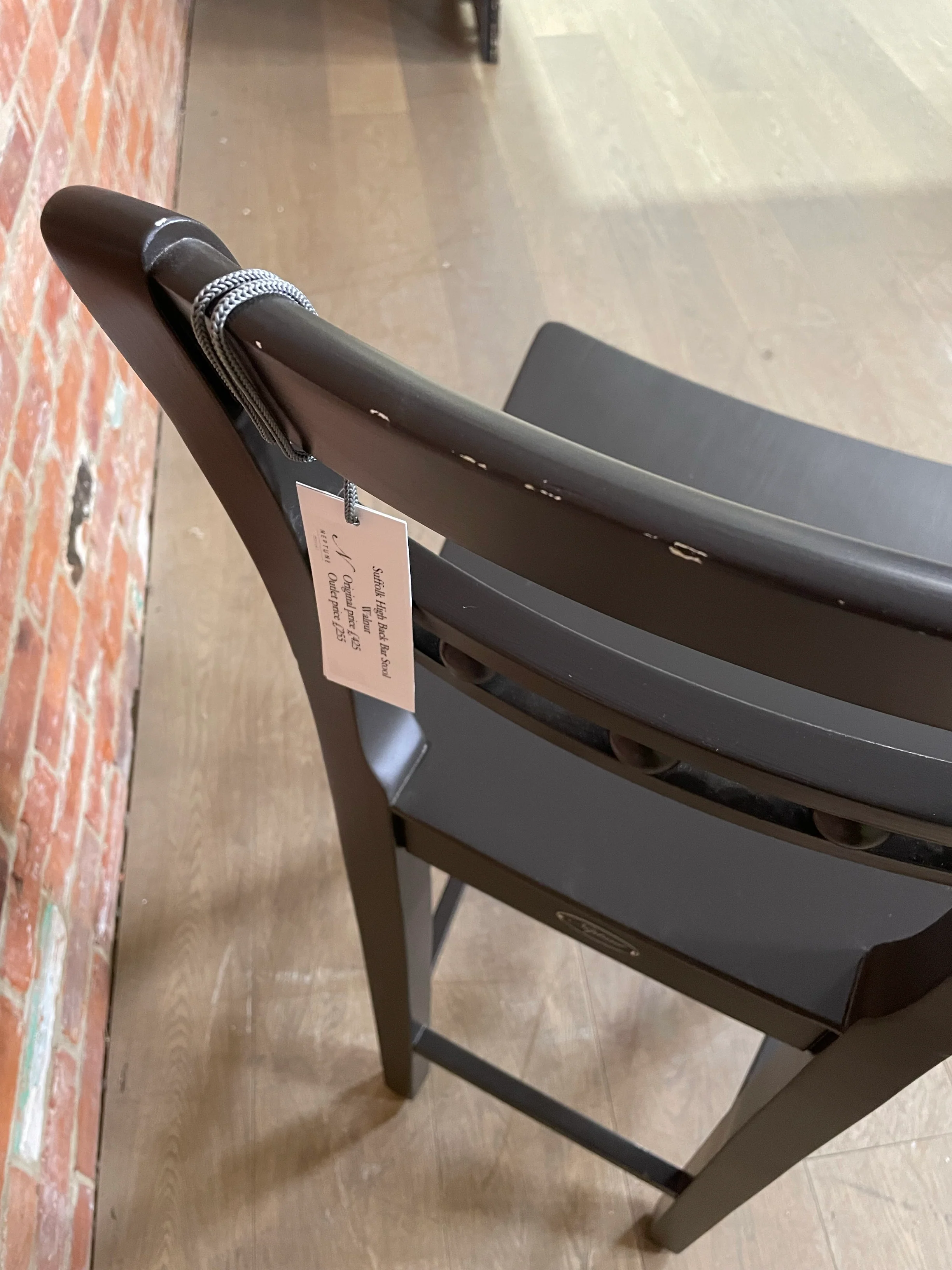 Suffolk High Back Bar Stool - Walnut - Image 9