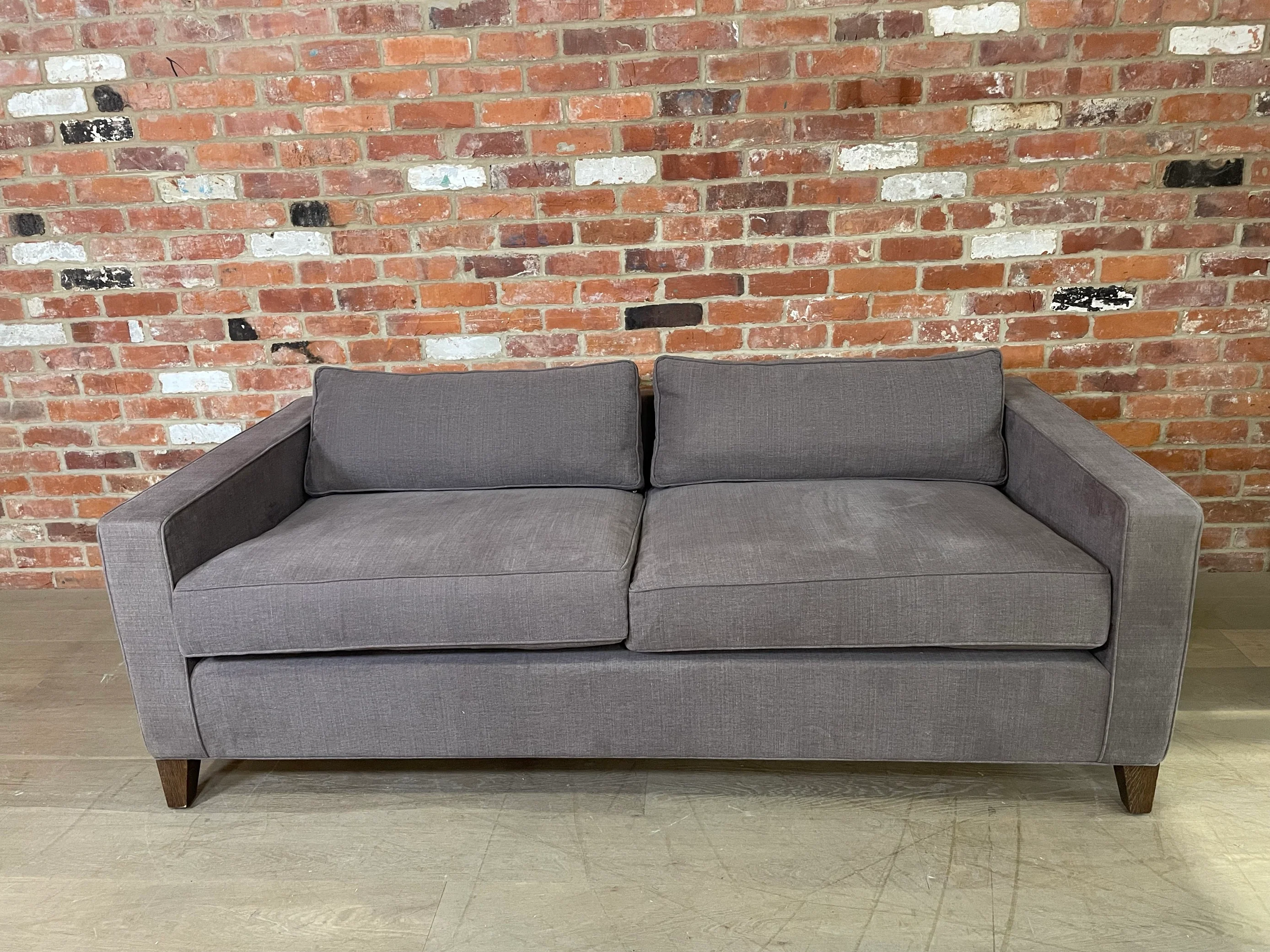 Shoreditch 3 Seater Sofa - Linara Dark Fig - Darkened Oak - Image 2
