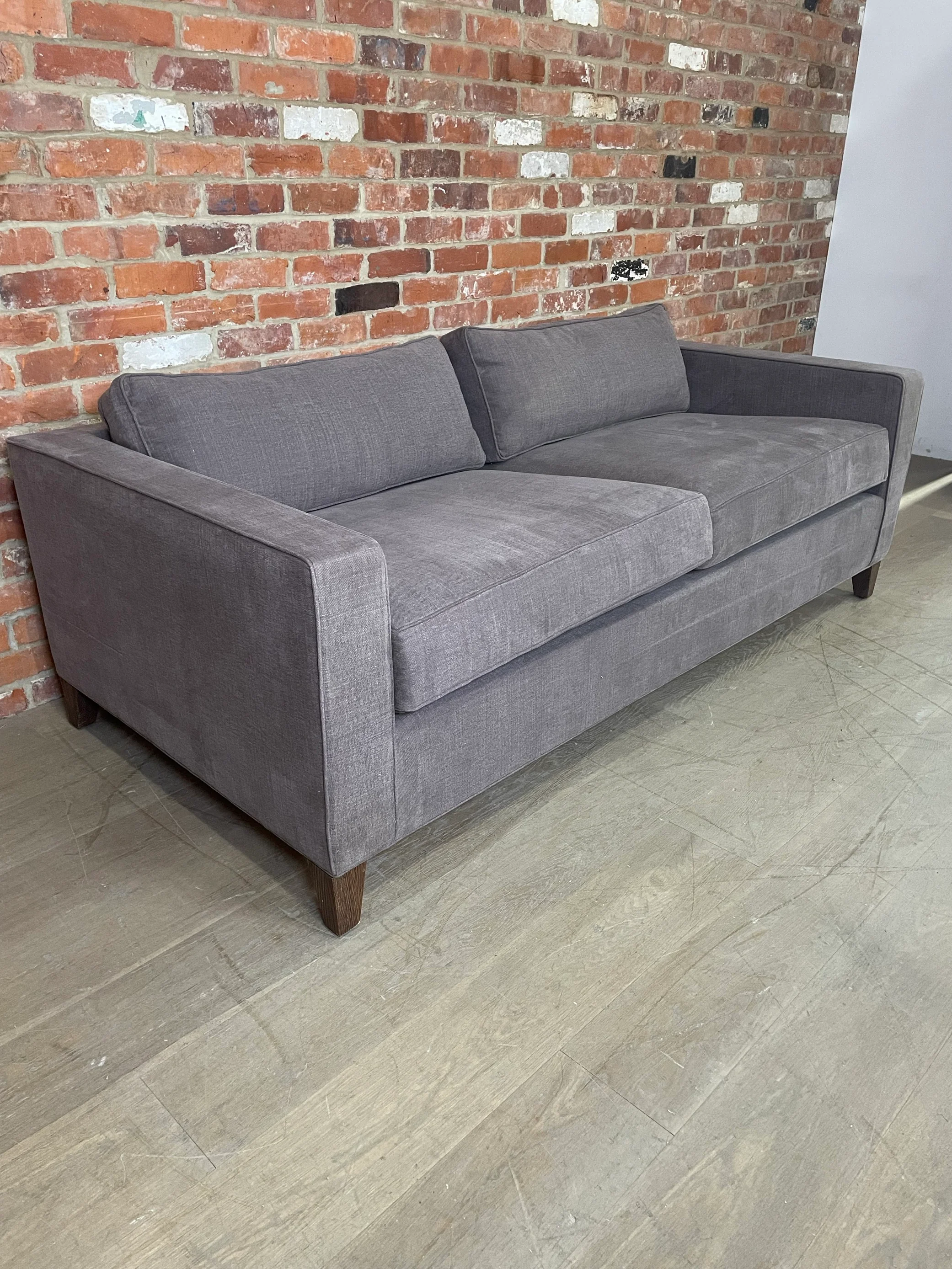 Shoreditch 3 Seater Sofa - Linara Dark Fig - Darkened Oak - Image 3