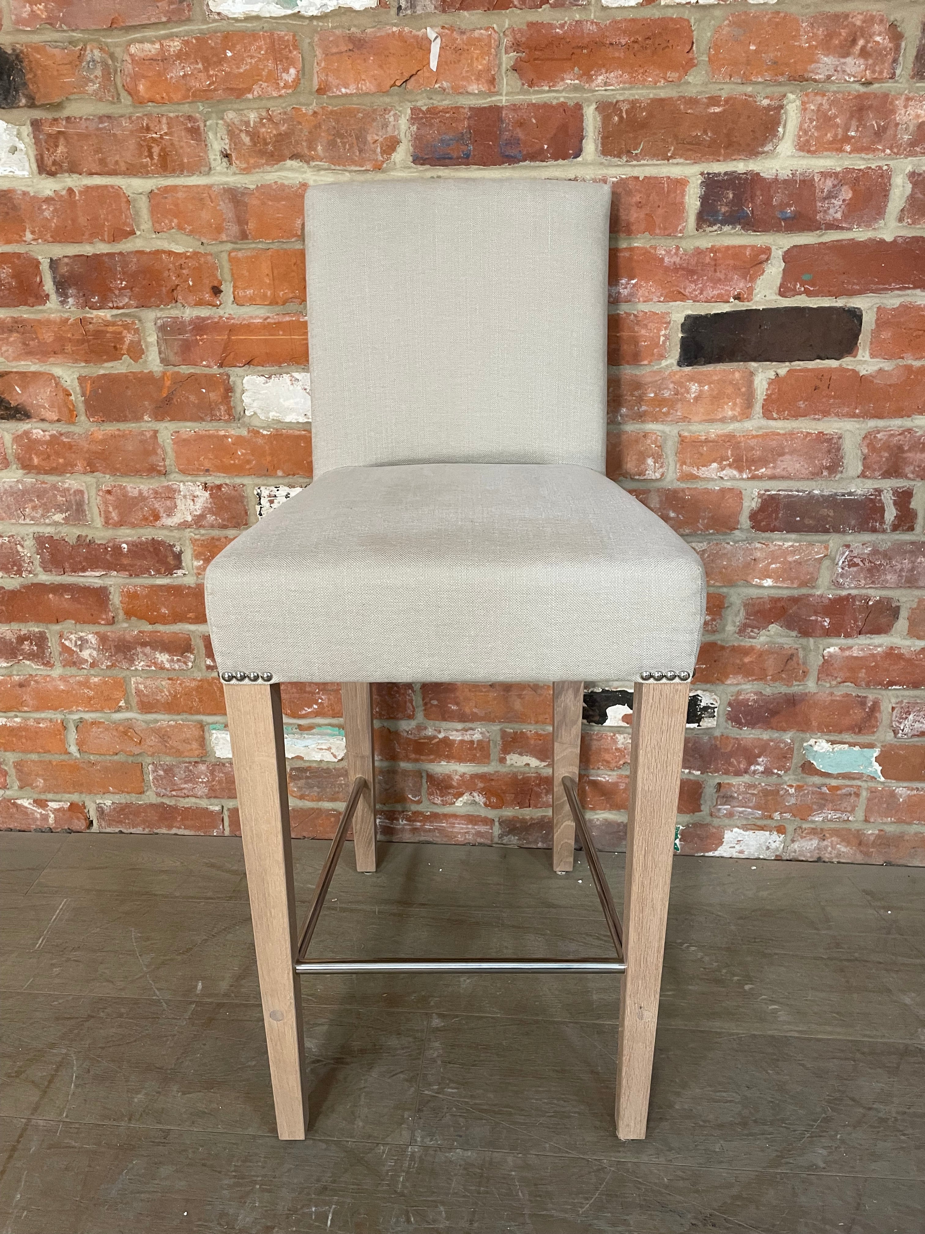 Shoreditch High Back Bar Stool - Linara Natural - Pale Oak - Image 2