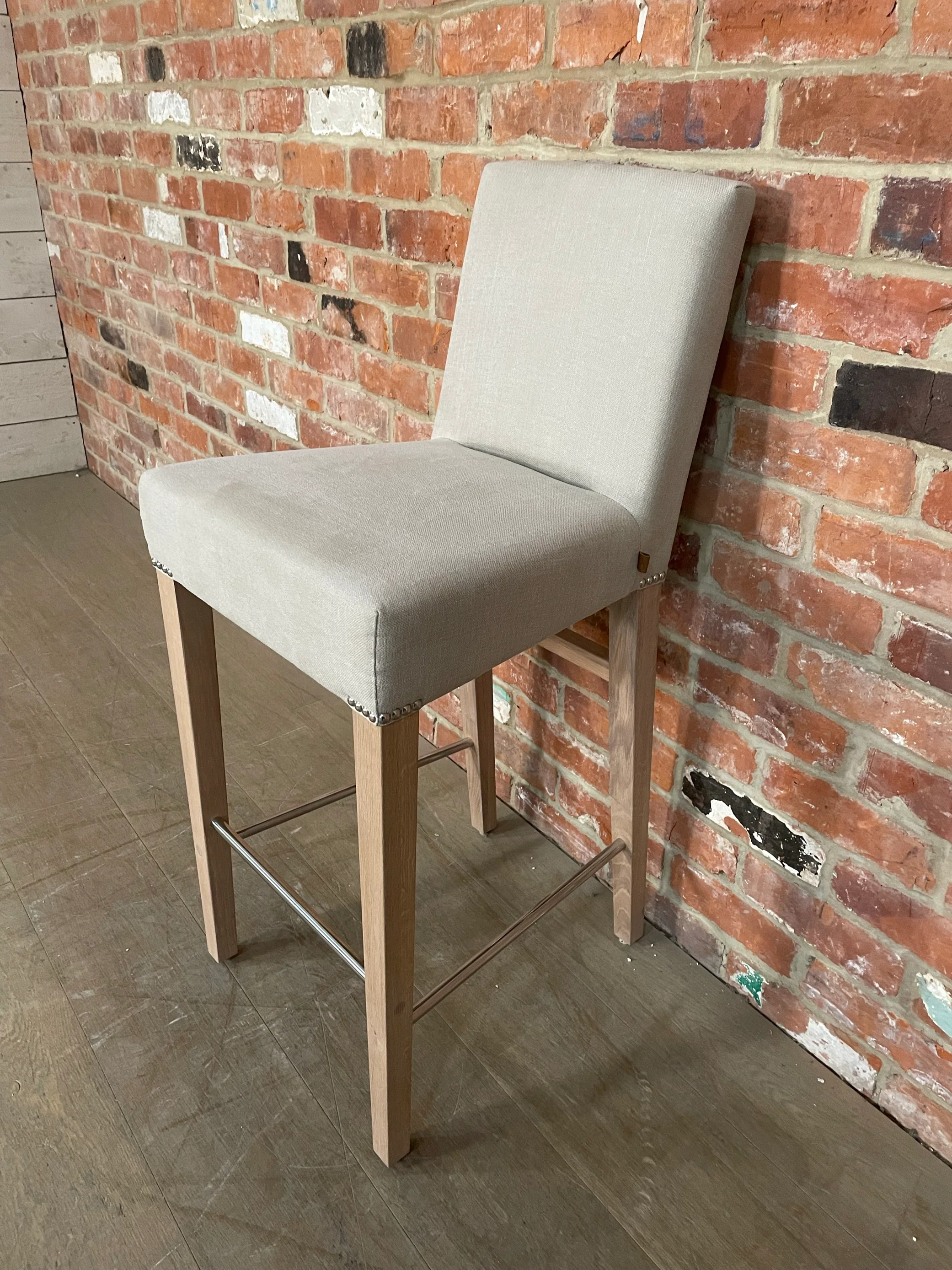 Shoreditch High Back Bar Stool - Linara Natural - Pale Oak - Image 4