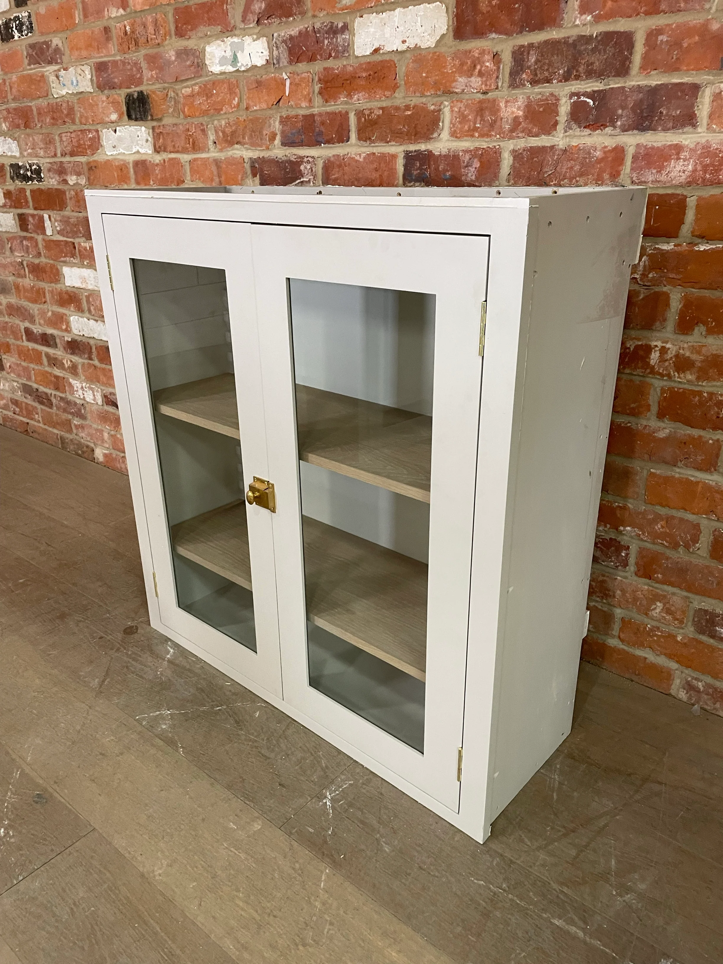 Suffolk 920 Tall 2 Door Glazed Wall Cabinet - Driftwood - Image 3